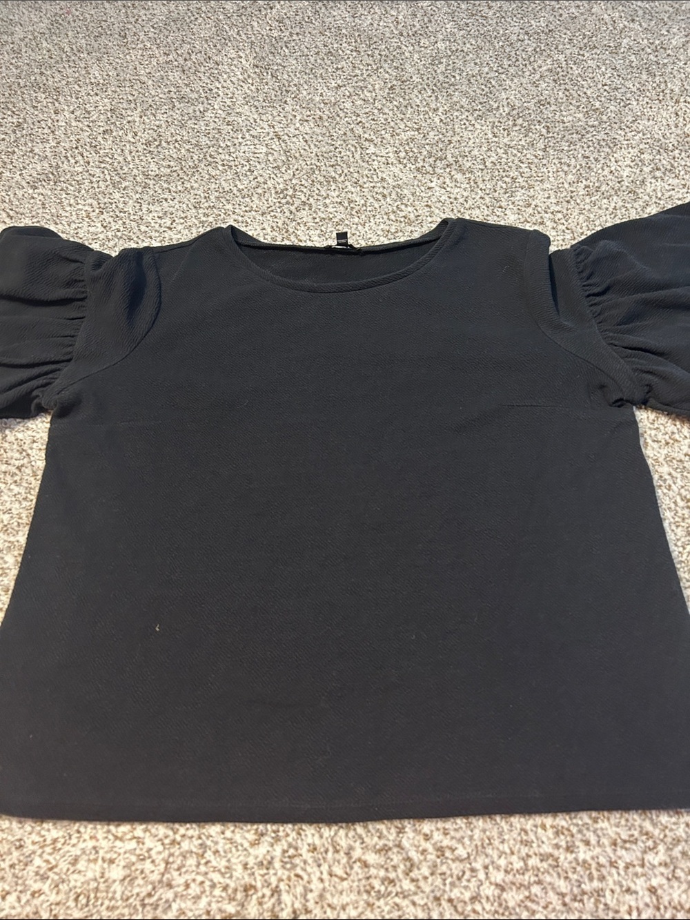 Express Black Puff Sleeve Knit Top